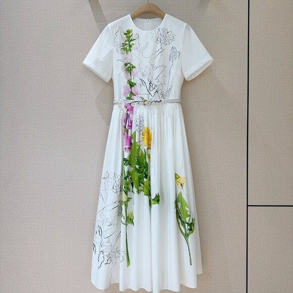 Oscar de la Renta Dresses & Skirts - Oscar de la Renta printed short-sleeved dress